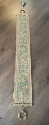 Vintage Victorian Needlepoint Bell Pull Wall Hanging Tapestry Paisley CORONA  • $65