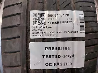 225/45r17 94w Mayrun Mr500 6mm  Part Worn Pressure Tested Tyre • $49.28