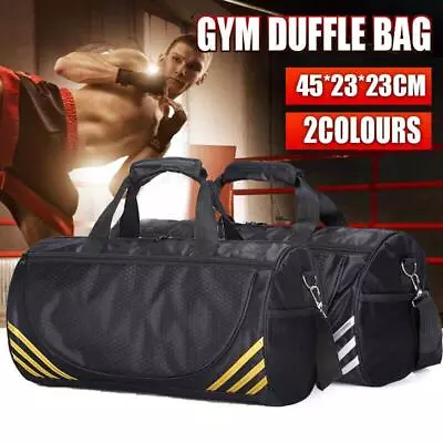 Gym Duffle Bag Waterproof Taekwondo Travel Duffel Bag Outdoor Large Size Black • $16.39