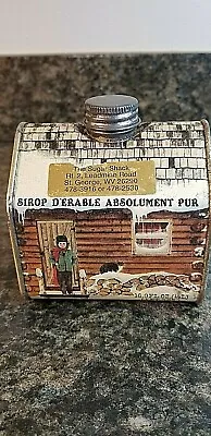 Adorable Vintage Pure Maple Syrup Log Cabin Tin New England Container Co 16.9 Oz • $14.99