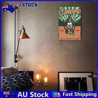 Home Rust Free UV Protected Metal Camping Lamp Sign Vintage Bar Wall Art Poster • $8.65