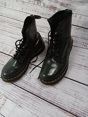 Dr .martens Boots 1460W Leather Polish Shiny Gray Size US 9 EU 41 /Women  • $60