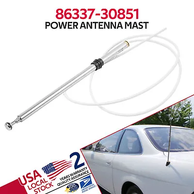 MERCEDES BENZ AM FM POWER ANTENNA MAST 1981-1993 STAINLESS STEEL Chrome Tip • $12.99