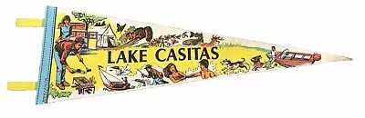 Vintage Lake Casitas Souvenir Banner Pennant Flag 25x8 • $16