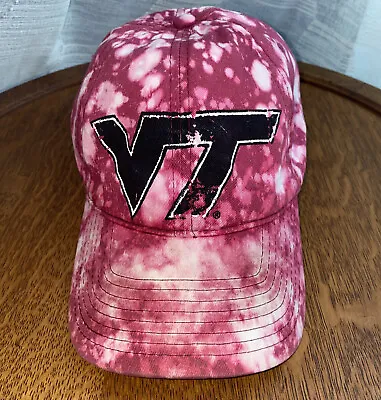 Virginia Tech Hokies NCAA Strapback Hat Cap Custom Bleach Tie Dye VT College • $10.99