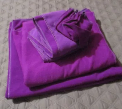 Set Of Purple Microfiber Towels Bath Sheet Hand Towels Wash/Face Cloths • £12