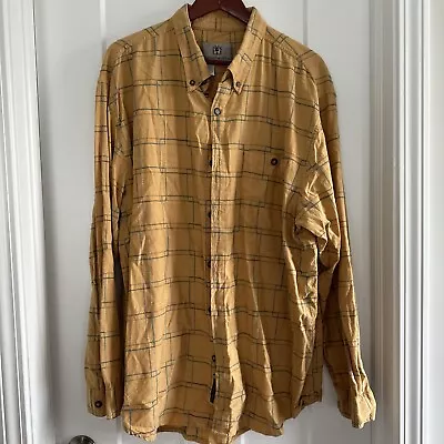THE TERRITORY AHEAD Shirt Mens XXL Button Up Long Sleeve Yellow Hiking Patterned • $17