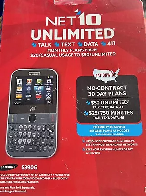 Net10 Wireless Samsung S390G Cell Phone Black NO CONTRACT New • $34.99