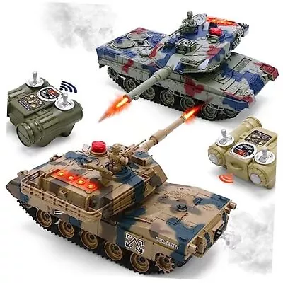  RC Tank Set 1/24 Scale RC Army Battle Tanks With Life Indicators And Spray  • $114.42