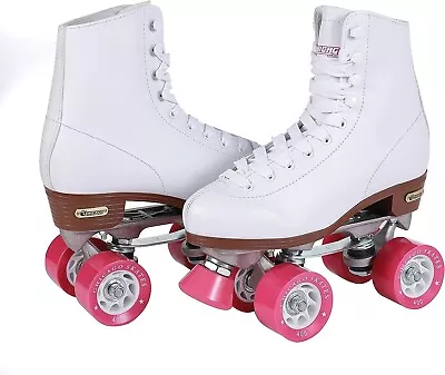 Chicago Women's Classic Roller Skates Premium White Quad Rink Skates Size 7 • $48.89