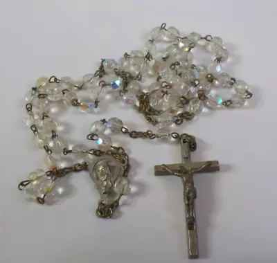Vintage Aurora Borealis Rosary 24  Neck Opening Italy • $12