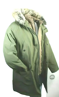 New MICHAEL KORS Size Large Olive Green Hooded Bib Snorkel Mens Jacket MSRP $179 • $119.99