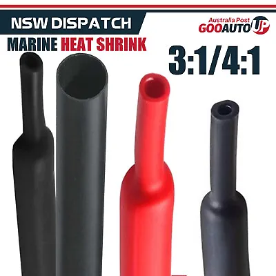 3:1 Glue Marine Heatshrink Wrap 4:1 Heat Shrink Tubing Slides Over Larger Object • $5.57