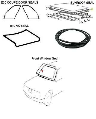 Fit For BMW E30 Coupe 2 Doors WeatherstripTrunk RubberSunroofWindshield Seals • $189.91