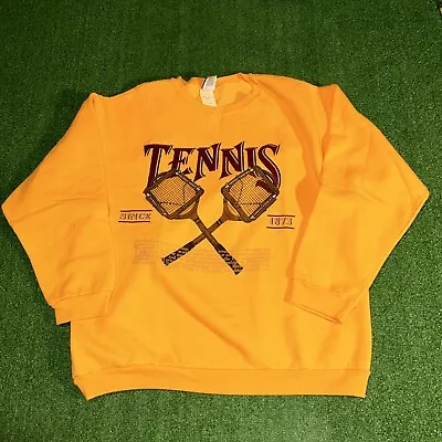 VTG 90s UAS Tennis Graphic Crewneck Sweatshirt - Mens Size Large L • $40