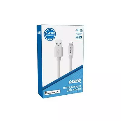 Laser MFi 50cm Lightning Cable White • $15