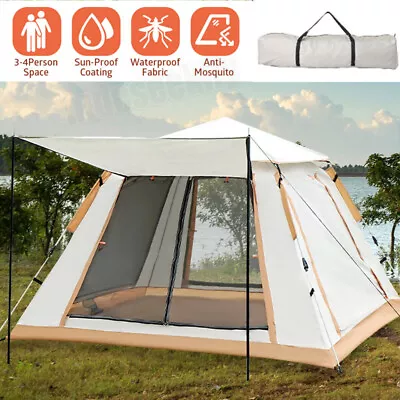 Automatic Instant Pop Up 3~4 Man Camping Tent Family Outdoor Hiking Shelter Tent • £34.84