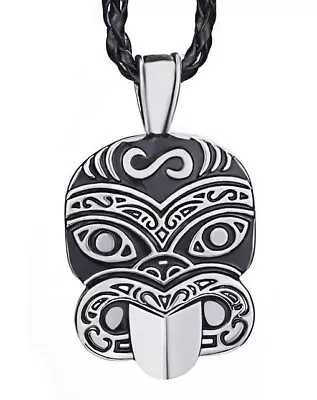 New Zealand Maori Mask Stainless Steel Tribal Ink Pendant Jewelry • $25