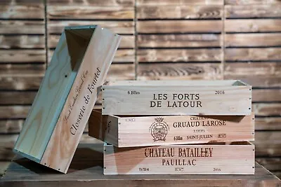 SHALLOW FRENCH WOODEN WINE CRATE BOX - Ideal Market Shop Retail Rustic Display / • £29.95