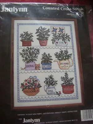 Janlynn Counted Cross Stitch Kit Herbal Window Embroidery New In Packet • £8.99