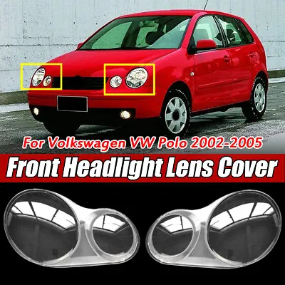 Front Headlight Lens Cover Clear Headlamp Replacement For VW POLO 9N 2001-2005 • $85.50