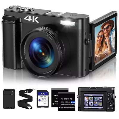 Digital 4K Vlogging Autofocus 16X Digital Zoom 48MP 32GB Card Video Cameras   • $99.85