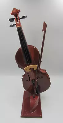 Wooden Violin Desktop Display Model On Stand 10  Amateur Craftsmanship AS IS • $20