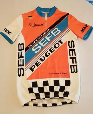Vintage Clement SEFB 1988 Peugeot Cycling Jersey Size L Rare Read Description  • $49.99
