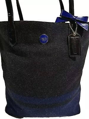 Coach Wool Striped North South Tote Bag F24665 • $50.25