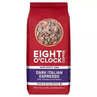 Eight O'Clock Dark Italian Espresso Dark Roast Whole Bean Coffee Bag 32 Oz • $14.54