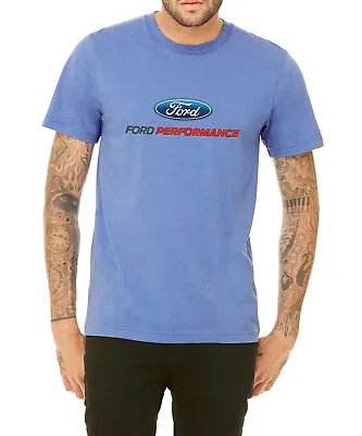 Men's Ford Performance Tri-Blend H.Blue T Shirt C10 Car Truck F150 Racing SALE! • $11.99