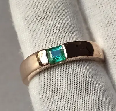 Natural Emerald 14k Yellow Gold Men Ring Mens Jewelry Hand Made Ring • $899.99