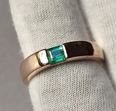 Natural Emerald 18k Yellow Gold Men Ring Mens Jewelry Hand Made Ring • $999.99