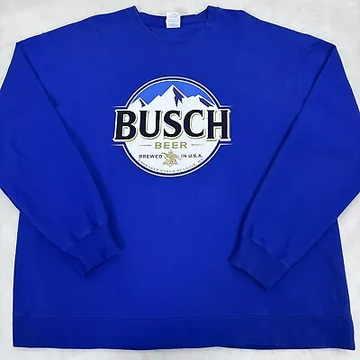 Busch Beer Sweatshirt Blue Mens 2X XXL Brewed In St Louis Missouri Brewery USA • $29.97