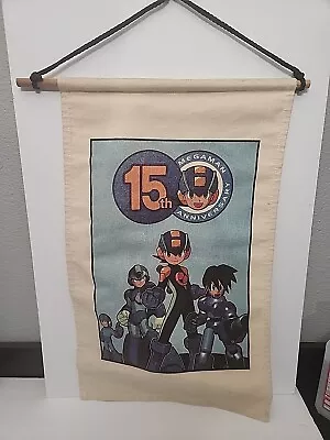 Mega Man 15th Anniversary Hanging Banner Scroll Capcom 24'' X 14.25'' • $35