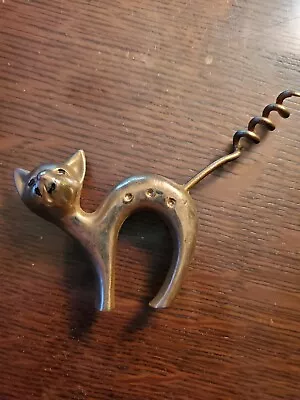 Vintage Brass Arched Hunched CAT Cork Screw 4  • $9.95