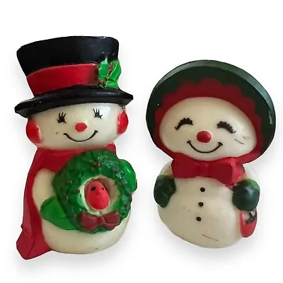 Vintage Mr. & Mrs. Frosty Snowman Figurines 1980s Hallmark Cards Christmas • $14.95