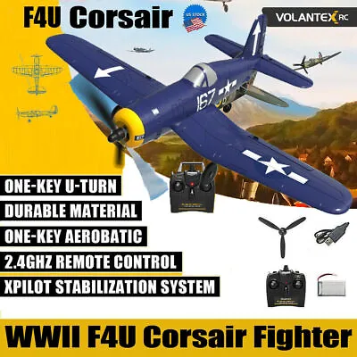 Volantex WWII F4U Fighter 2.4G Airplane 4CH Fixed Wing RC 3D/6G Aerobatic RTF US • $90.15