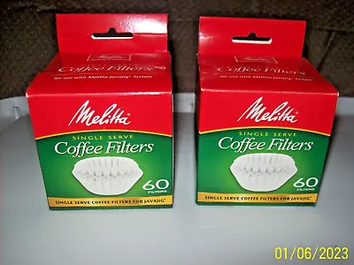 2 Pack (120) Melitta Java Jig Single Serve White Paper Coffee Filters • $17