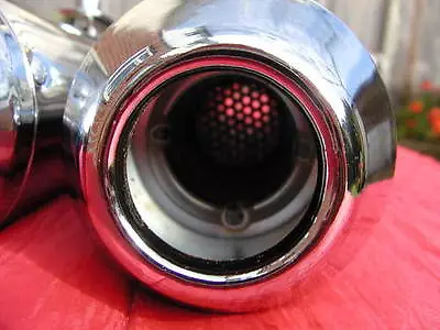 £47.99 • Buy One 17  Shorty SILENCER Reverse Cone Megaphone Baffled Chrome CUSTOM CAFE RACER