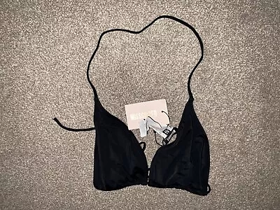 Brand New Missguided Bandeau Triangle Wrap Around Bikini Top Size 12 Black  • £1