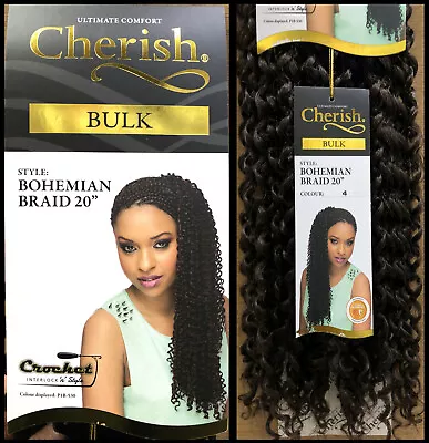£8.95 • Buy Cherish Bulk Bohemian Braid 20  Synthetic Crochet Braid Curly Hair Extensions