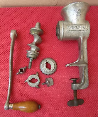 Vintage Universal No 2 Food Meat Chopper Grinder With 2 Blades: Fine And Coarse • $19