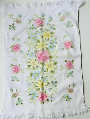 Vintage Floral Hand Towels White/Pink Rose 16 X22  • $10