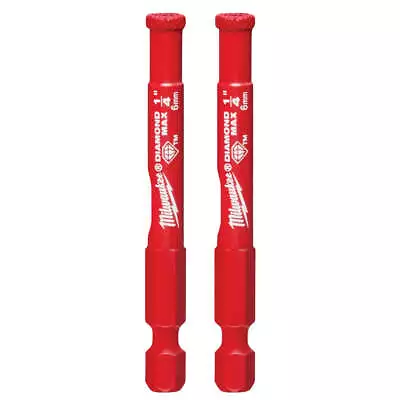 Milwaukee 49-56-0501 DIAMOND MAX 1/4  Diamond Grit Hole Saw Bit Set - 2 Pk • $25.97