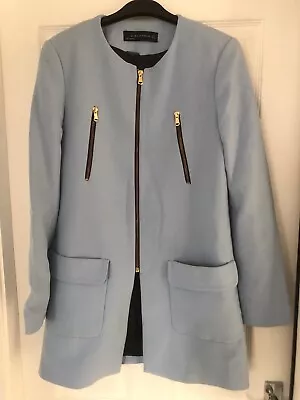 Zara Blue Coat Long Blazer Size S 8 • £10