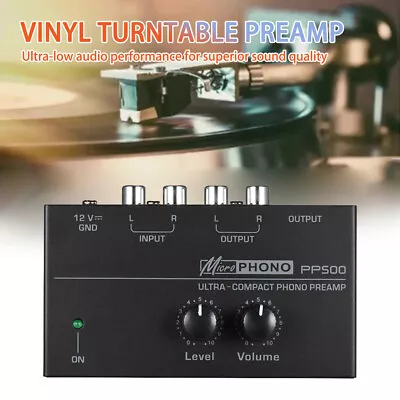 Pyle Phono Turntable Preamp Mini Electronic Audio Stereo Phonograph Preamplifier • $18.99