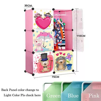 DIY 6 Cube Cute Kid Storage Cupboard Cabinet Wardrobe Rack Toy Book Shelves • $36.99