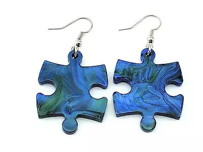 Puzzle Piece Earrings Lustrous Style - Choose Your Color • $3.99