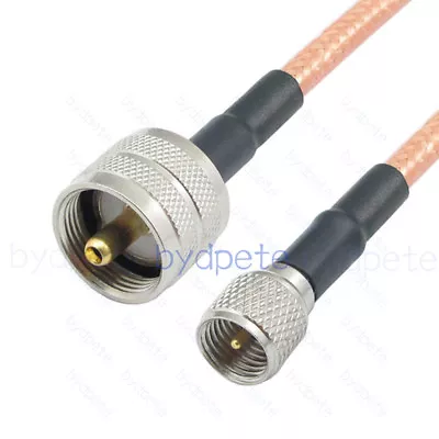 Mini UHF Male To UHF Male PL259 PL-259 Plug RF RG400 M17/128 Coax Coaxial Cable  • $13.10